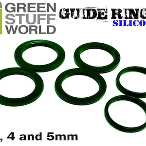 Silicone Guide Rings - to ensure even thickness of putty and clay - rolling pins - compatible with Wargames Wargaming