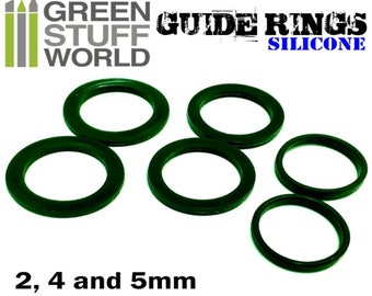 Silicone Guide Rings - to ensure even thickness of putty and clay - rolling pins - compatible with Wargames Wargaming