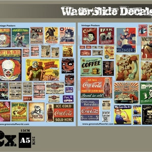 Wasserschiebe Abziehbilder - Vintage Posters - Miniaturen hobby Modellbau und Basteln, kompatibel mit Wh40k, Infinity