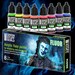 Set 8x Fluor Paints - Brush and Airbrush Acrylic Paints Black Light Detail Miniatures Painting Wargames Warhammer 40K 