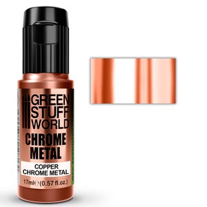 Tinta Cromada - COBRE 17ml - tinta metálica com pincel e aerógrafo efeito espelho, cor cromada, cobre espelhado