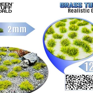 Static Grass Tufts 2 mm - Realistic Green - Scenery Miniature diorama Basing Landscape