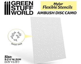 Flexible Stencils - AMBUSH DISC CAMO (Various Sizes) - mylar paint effect hobby miniatures