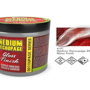 Decoupage Medium Gloss 250ml - acrylic adhesive, sealer and varnish for crafts and modelling