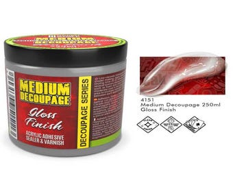 Decoupage Medium Gloss 250ml - acrylic adhesive, sealer and varnish for crafts and modelling