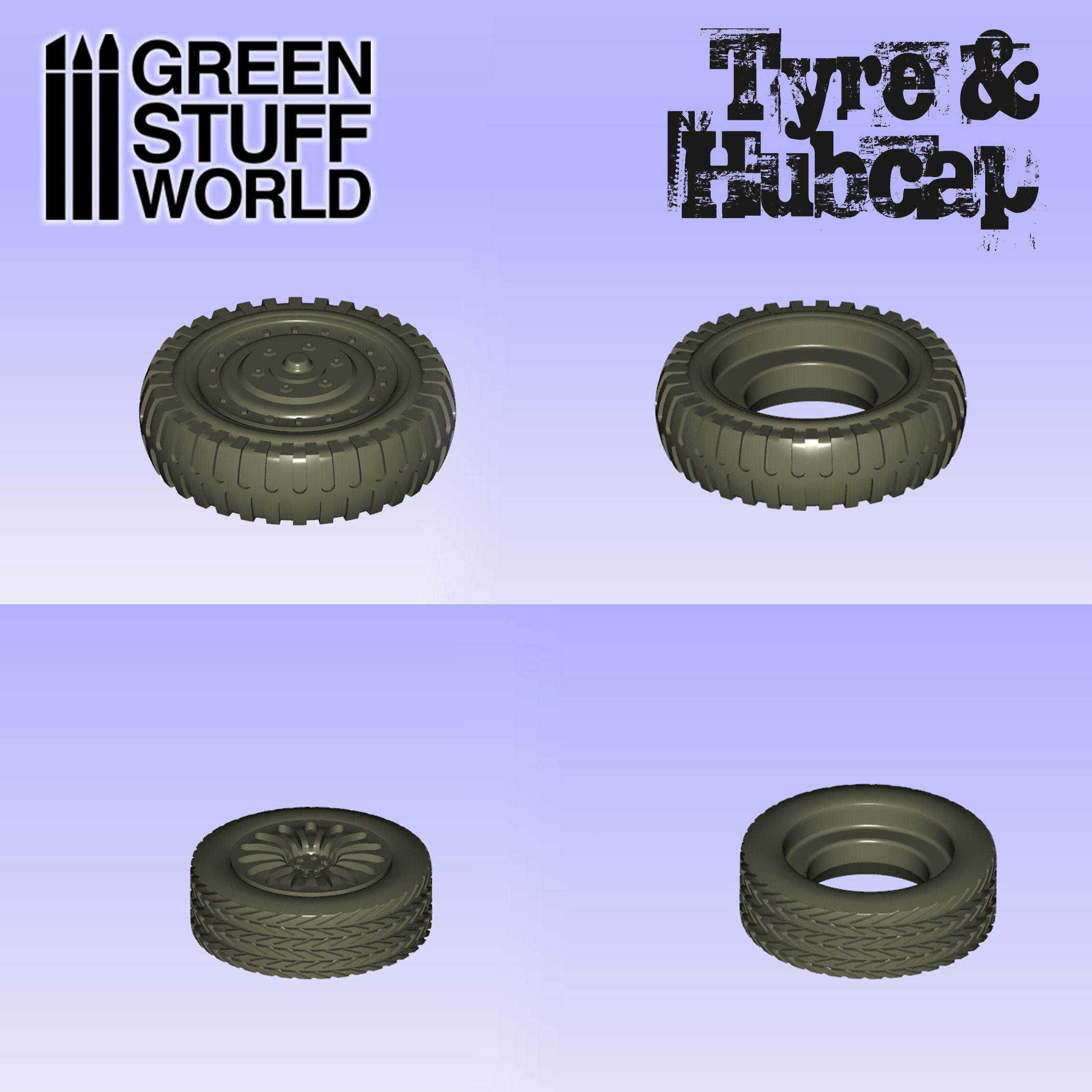 Silicone Molds TYRES and HUBCAPS for Resins Impression Modeling Hobby  Miniatures Diorama Scenery 40k 