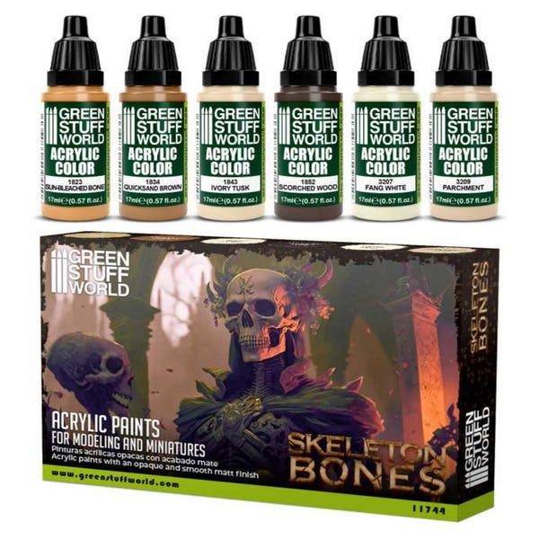 Paint Set - Bones - Brush and Airbrush Acrylic Color paints Airbrush Brush Model Models Miniatures Dioramas