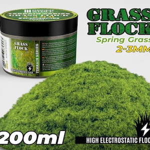 Static Grass Flock 2-3mm - SPRING GRASS - 200 ml - Modelling Scenery diorama bases