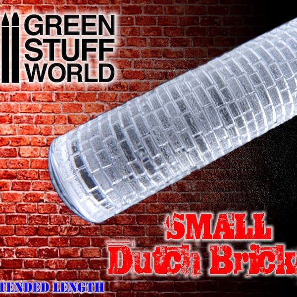 Rolling Pin - small DUTCH BRICKS Texture - Create your miniature bases Compatible with Wargame dioramas, Warhammer and others