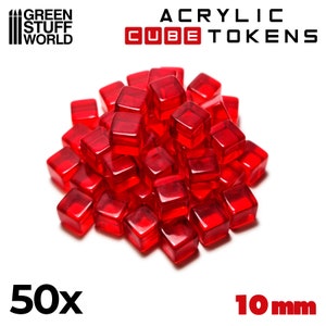 Cube Tokens 10mm - RED - Markers, Resources, Materials - Tabletop & Card Board Games