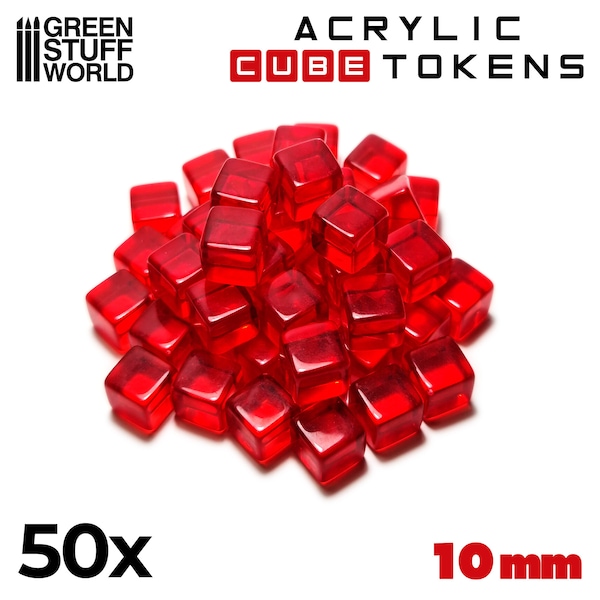 Tokens Cubos ROJOS 10mm - Marcadores Materiales Recursos - Juegos de Mesa Cartas