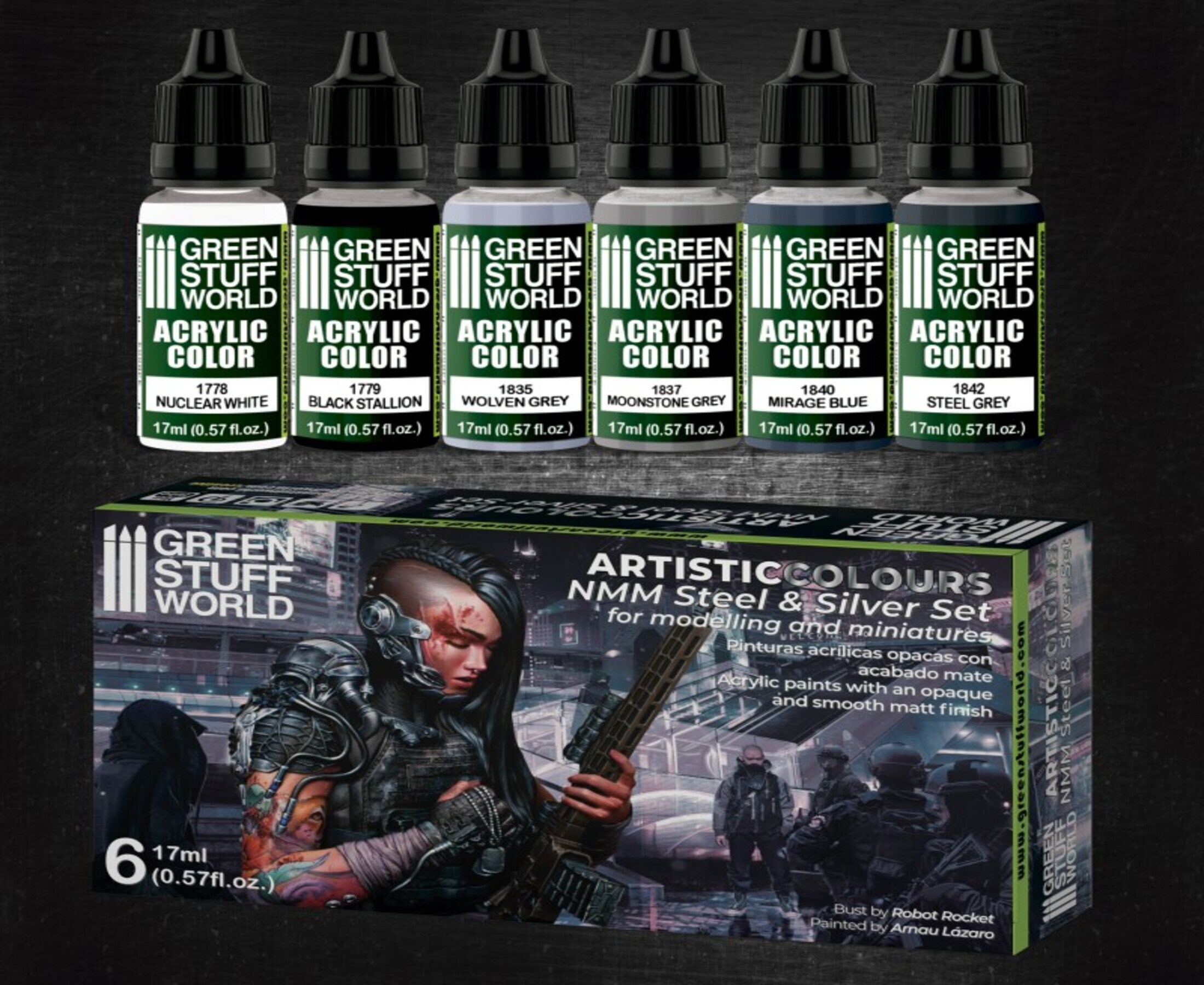 Paint Set Nmm Steel And Silver Brush And Airbrush Acrylic Etsy 日本