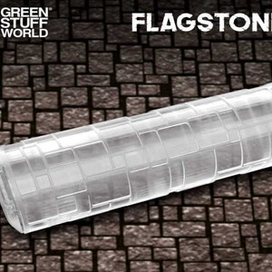 Rolling Pin - FLAGSTONE PAVEMENT Texture - Create your own bases Compatible with Wargames Wargaming miniature bases, dioramas, scale models