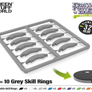 Anillos de habilidad 32mm Gris - juegos de mesa rol peanas token compatible con Blood Bowl