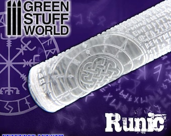 Rolling Pin - RUNIC Runes Texture - Create your own bases compatible with Wargames Wargaming