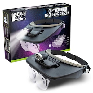 Occhiali da modellismo con lenti di ingrandimento e luce - Occhiali Ingrandenti - Occhiali ingrandimento