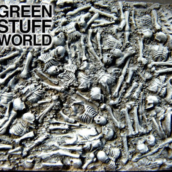 Broken Bones Plates - Crunch Times! - Resin Decoration Scenery compatible with Warhammer Miniature Bases 40k