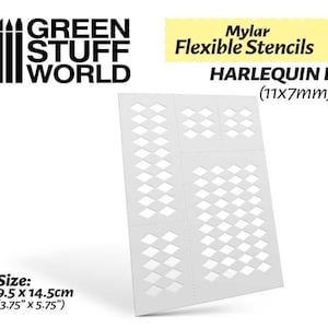 Flexible Schablonen - HARLEKIN L (11x7mm) - Plastik Malerei Airbrushing Diorama Miniaturen hobby