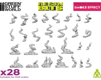 3D printed set - Smoke Effect - wargames resin bits special effects miniatures plasma diorama battlefield bases