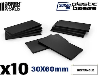 Plastic Rectangular Bases 30x60mm - compatible with Wargames Wargaming and other miniature tabletop games