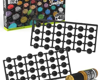 BLACK Bottle Cap Swatches (made of plastic) Hobby paint bottle topper - Paint Color Sample - Colour Swatch