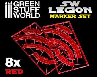 Legion arc-shaped line of fire markers - RED - LoF Arc Markers SW Legion Markers Tabletop & Card Board Games