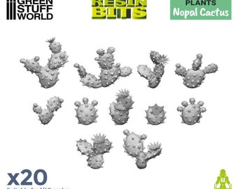 3D printed set - Nopal Cactus - compatible with Warhammer 40K Sigmar Decor Modelling Wargames