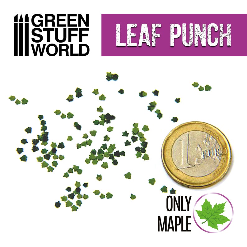 Miniature LEAF PUNCH medium purple Leave maker dioramas scenery models modelling leafs nature foliage image 3