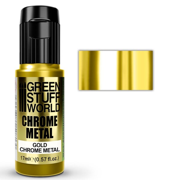 Chrome Paint - GOLD 17ml - brush and airbrush metallic paint mirror effect paint, chrome color, mirror gold