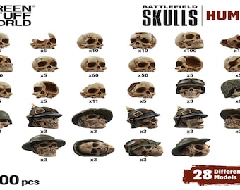 1000x Battlefield Resin Skulls 1/48-1/35 Scenery Compatible with Miniature Bases Star Wars Legion