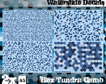 Waterslide Decals - Hex Tundra Camo - Camouflage Water slide decals compatible with dioramas wargames warhammes 40k miniatures