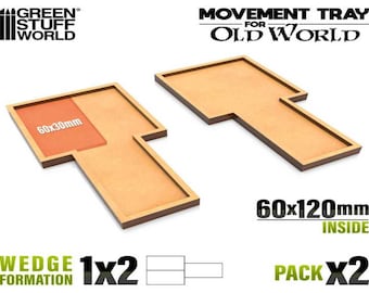 Bandejas de Movimiento DM - 1x2 - 60x120mm - compatibles con Wargames TOW Wargaming the Old World Fantasy