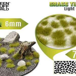 Static Grass Tufts 6 mm - Light Green - Scenery Miniature diorama Basing Landscape