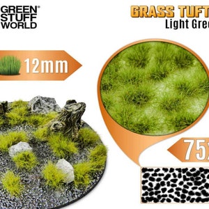 Static Grass Tufts 12 mm - Light Green - Scenery Miniature diorama Basing Landscape