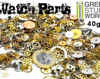 Set 40gr. - WATCH PARTS Mechanisms Mix - sizes 1-12mm - Steampunk set - 1.000 Real Watch pieces
