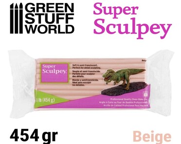 Super Sculpey Ofenhärtender Ton – 0,5 Kg (454 G), Beige, Weich & Halbdurchscheinend, Für Detailreiche Modellierung