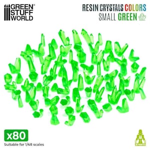 small GREEN Resin Crystals - compatible with Wargames Wargaming Miniature compatible with Necron Bases