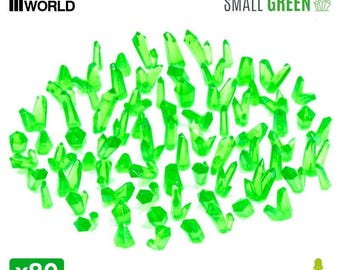 small GREEN Resin Crystals - compatible with Wargames Wargaming Miniature compatible with Necron Bases