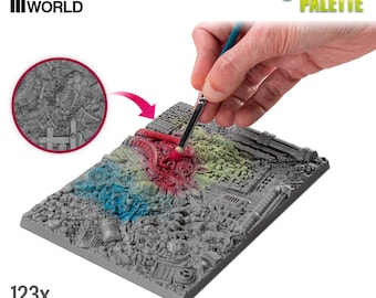 Dry Brush Palette - Drybrush texture palette - Dry palette for drybrushing compatible with Wetpalet Wet palette for miniature painting