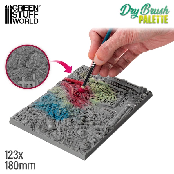 Dry Brush Palette - Drybrush texture palette - Dry palette for drybrushing compatible with Wetpalet Wet palette for miniature painting