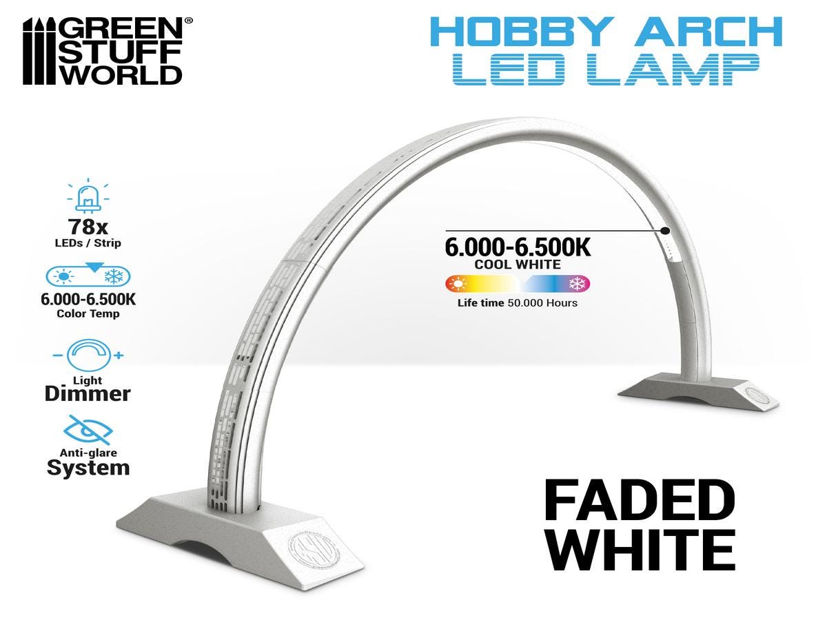 Hobby Arch LED Lamp - Faded White - modeling painting miniatures scale models dioramas DIY Crafts wargaming