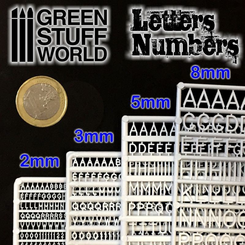 Letters and Numbers 2 Mm - Bases Plastic Raised Signs Banners Styren ...