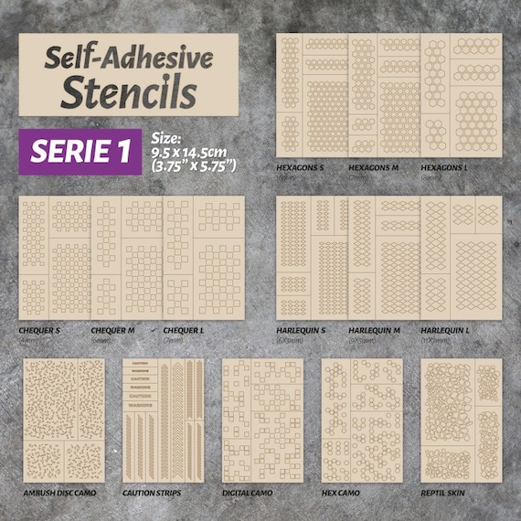 Self-adhesive Stencils Harlequin M 9x5mm Paint Effect Hobby Miniatures  Warhammer 40K 