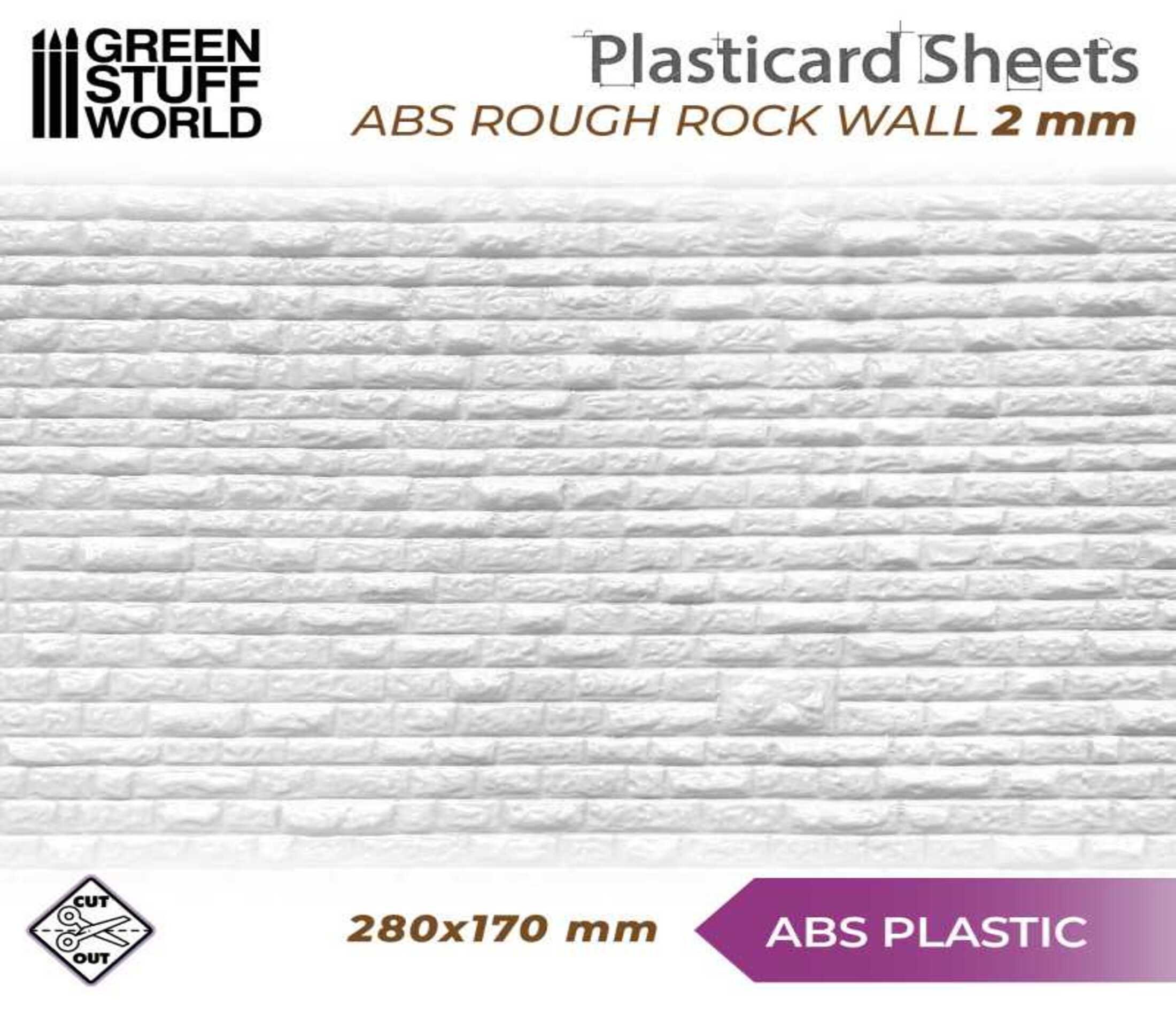 ABS Embossed Plasticard ROUGH ROCK Wall Dressed Stones Bricks Plastic Hips  