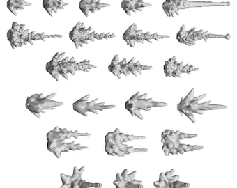 3D printed set - Gunfire Effect - muzzle flashes wargaming wargames miniature battlefield action resin miniature games