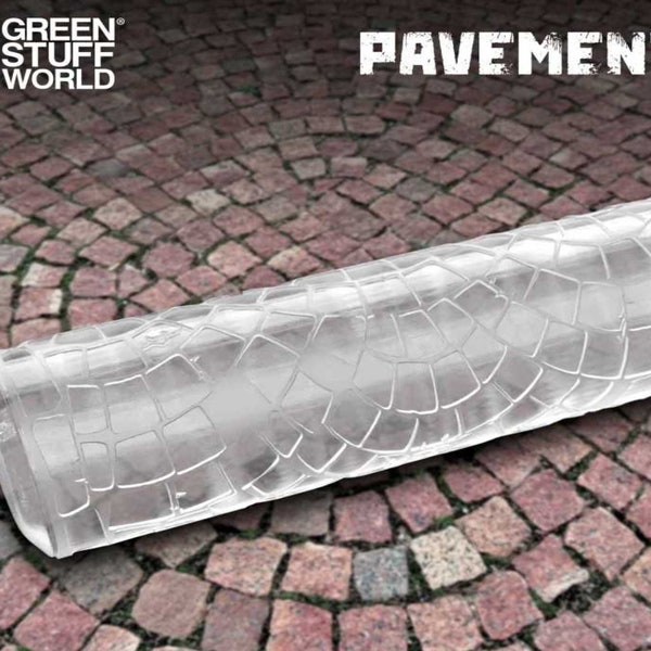 Rolling Pin - PAVEMENT Texture - Basing materials to create your own bases compatible with wargames such as warhammer, infinity, bases.