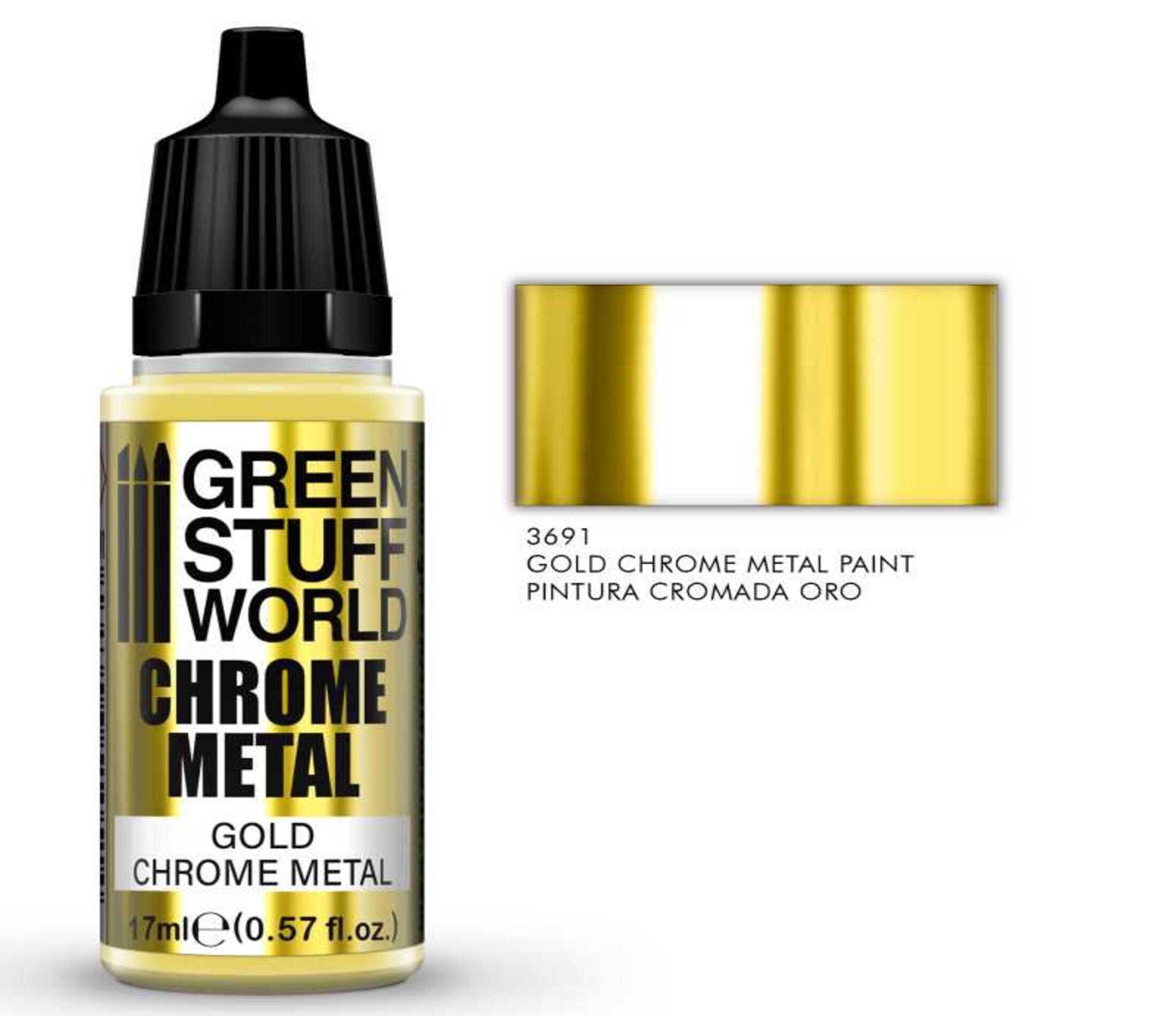 Chrome Paint GOLD 17ml Brush and Airbrush Metallic Paint Mirror