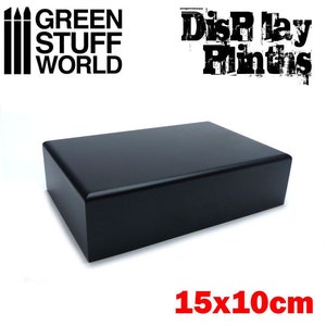 RECHTECKIGER SOCKEL Schwarz 15x10 cm - Basen Figuren Sockel Miniaturen Display MDF Holz