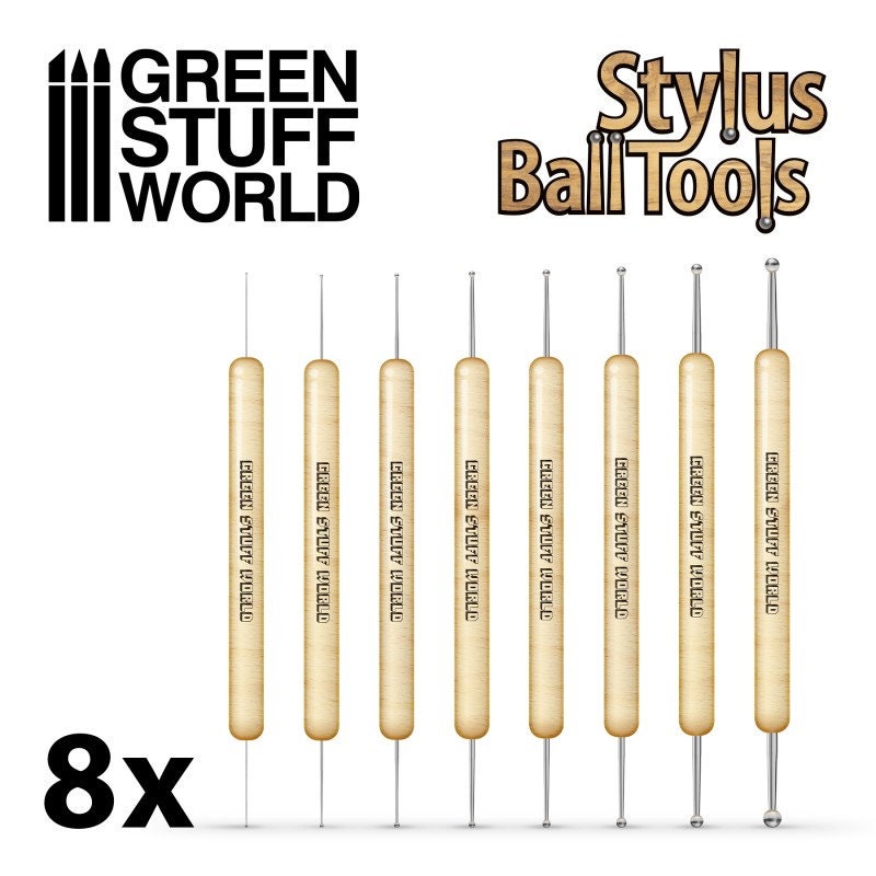 Green Stuff World: Stylus Ball Sculpting Tool Set - 8pc Green Stuff World: Stylus Ball Sculpting Tool Set - 8pc