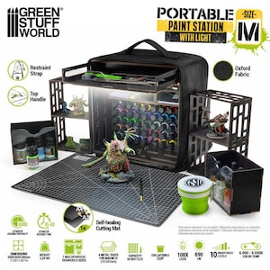 Estación de pintura portátil para miniaturas y maquetas - Portable paint station